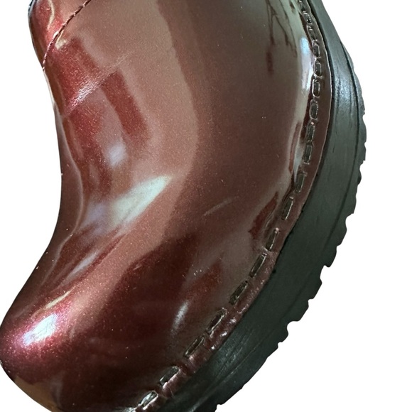 SANITA Professional Cabrio Danish Clogs Burgundy Patent Leather Shoes Size 6 - Picture 11 of 12